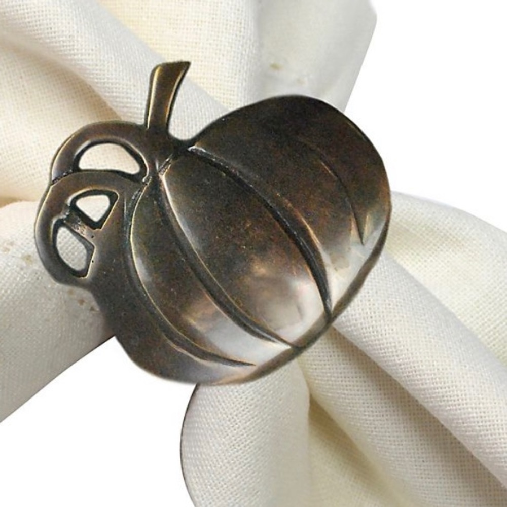 🍂🌾🍂 Antique Copper Pumpkin Napkin Rings